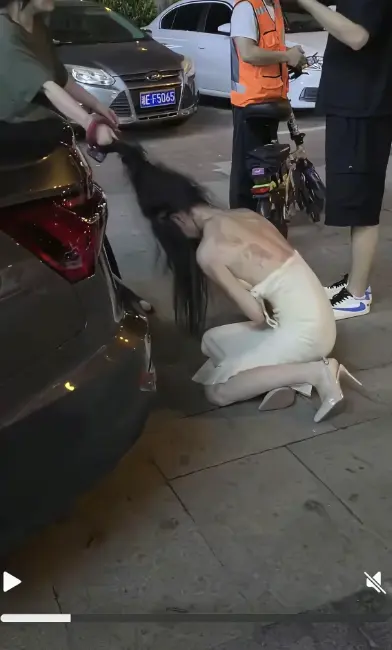 《白裙女子被抓头发跳河》-白裙女子被揪头发坠河事件后续完整版-湘E车牌白裙女子跳河小三疑云全记录-高清无广告在线观看